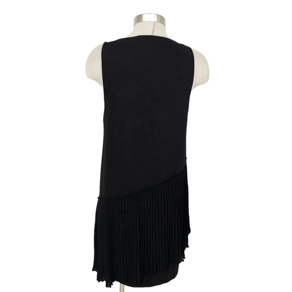 Derek Lam 10 Crosby Shift Tank Dress Black Pleated Sleeveless V Neck Sundress - Picture 7 of 8